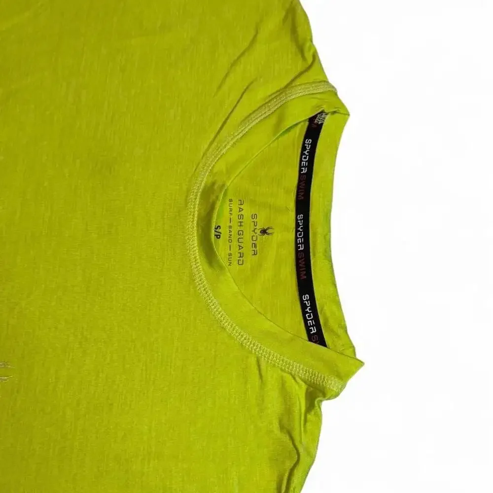 Spyder Swim Surf Sand Sun Rash Guard Long Sleeve Shirt Lime Green Small
